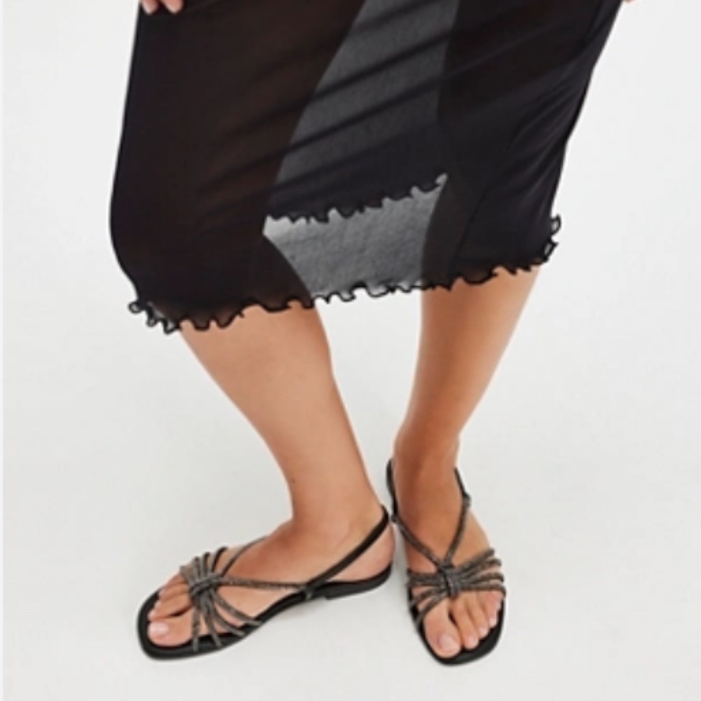 EUC Free People Cosmo Strappy Italian Sandals Black Size 6